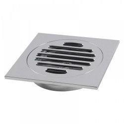 100x100mm Square Chrome Brass Floor Waste Shower Grate Drain Outlet 80mm